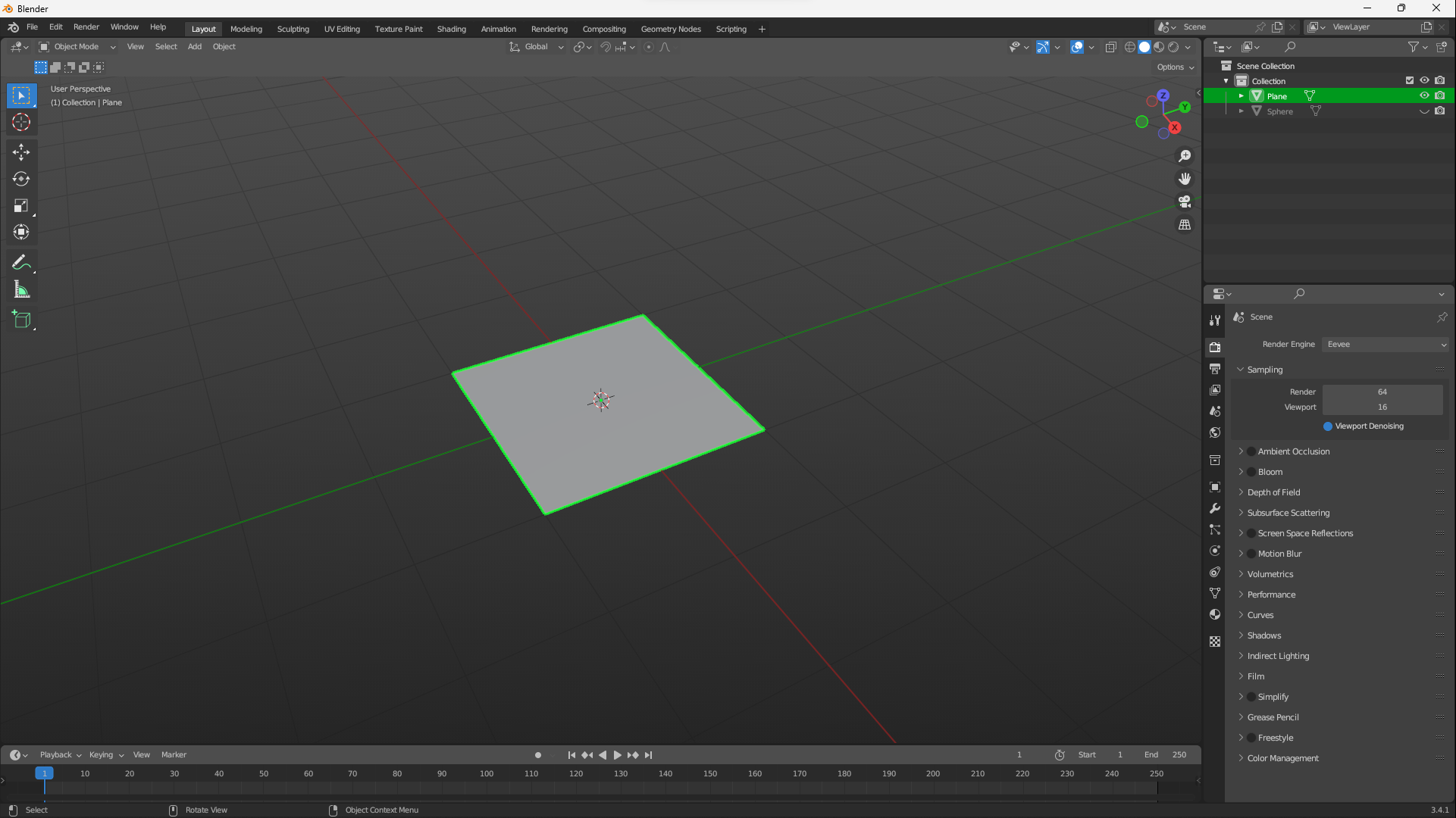 Add plane in Blender